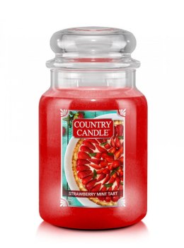 Country Candle - Strawberry Mint Tart - Duży słoik (680g) 2 knoty