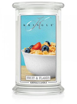 Kringle Candle - Fruit & Flakes - duży, klasyczny słoik (623g) z 2 knotami