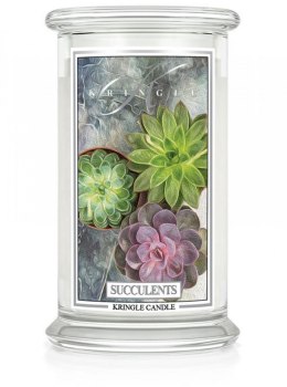Kringle Candle - Succulents - duży, klasyczny słoik (623g) z 2 knotami