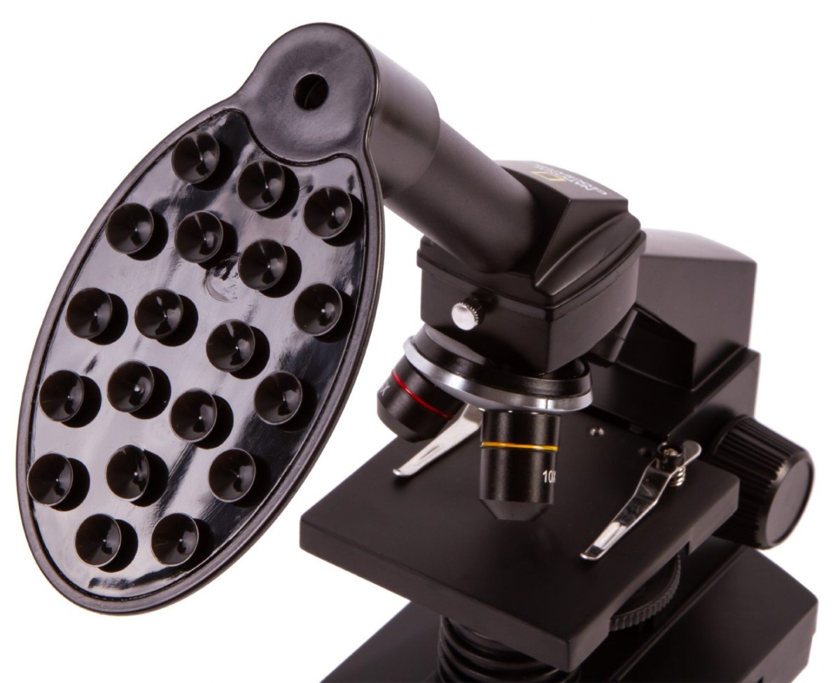 Mikroskop Bresser National Geographic o powiększeniu 40-1280 razy z uchwytem do smartfonu