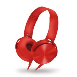 FREESTYLE STEREO HEADPHONES WITH MIC SŁUCHAWKI PRZEWODOWE Z MIKROFONEM EXTRA BASS MOVE RED [45711]