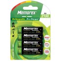 MEMOREX RECHARGEABLE ACCUMULATOR 2100mAh HR6 R6/AA x 4 BL Ready NiMH A0045