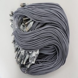 OMEGA BOA FABRIC CABLE KABEL BRAIDED LIGHTNING TO USB 1,5A 118 COPPER POLYBAG OEM 2M GREY [44183]