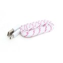 OMEGA CAMELEON FABRIC BRAIDED MICRO USB TO USB FLAT CABLE KABEL 1M WHITE TE [42331]