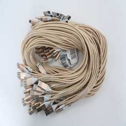 OMEGA CANTIL FABRIC CABLE KABEL BRAIDED MICRO USB TO USB 2A 118 COPPER POLY 1M GOLD [44052]