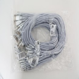 OMEGA CANTIL FABRIC CABLE KABEL BRAIDED MICRO USB TO USB 2A 118 COPPER POLY 1M SILVER [44057]