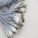 OMEGA CANTIL FABRIC CABLE KABEL BRAIDED MICRO USB TO USB 2A 118 COPPER POLY 1M SILVER [44057]