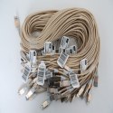 OMEGA HABU FABRIC CABLE KABEL BRAIDED LIGHTNING TO USB 2A TAIWAN CHIP POLYBAG OEM 1M GOLD [44034]