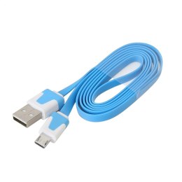 OMEGA USB 2.0 FLAT CABLE KABEL MICRO USB 1M BLUE [41857]