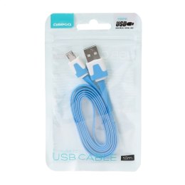 OMEGA USB 2.0 FLAT CABLE KABEL MICRO USB 1M BLUE [41857]