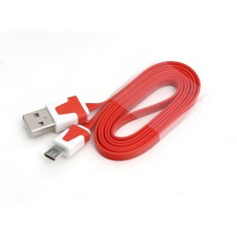 OMEGA USB 2.0 FLAT CABLE KABEL MICRO USB 1M RED [41860]