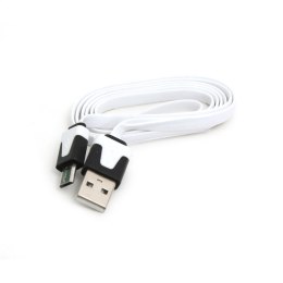 OMEGA USB 2.0 FLAT CABLE KABEL MICRO USB 1M WHITE [41859]