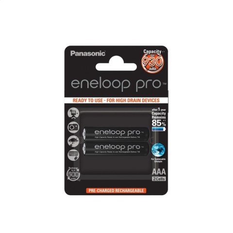 PANASONIC ENELOOP PRO ACCUMULATOR R03/AAA 930mAh 2 PCS BLISTER BK-4HCDE-2BE