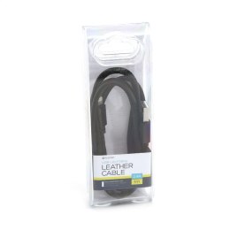 PLATINET ASPER USB LIGHTNING LEATHER CABLE KABEL 1M 2,4A BLACK TE [43297]