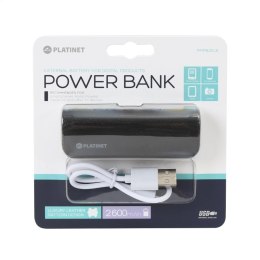 PLATINET POWER BANK LEATHER 2600mAh BLACK + MICRO CABLE KABEL + TypeC adapter [43404]