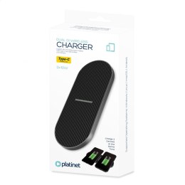 PLATINET QI WIRELESS CHARGER DUO 2x10W TYPE-C BLACK [45522]