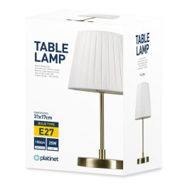 PLATINET TABLE LAMP LAMPA STOŁOWA BRONZE BASE, WHITE SHADE, H31 [45689]
