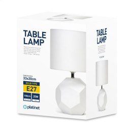 PLATINET TABLE LAMP LAMPA STOŁOWA E27 25W CERAMIC CUBIC BASE 1,5 M CABLE WHITE [45673]