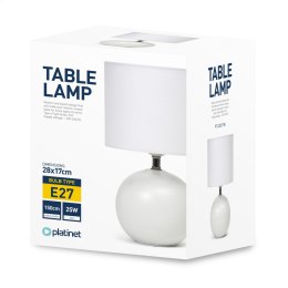 PLATINET TABLE LAMP LAMPA STOŁOWA E27 25W CERAMIC ROUND BASE 1,5 M CABLE WHITE [45671]