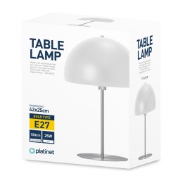 PLATINET TABLE LAMP LAMPA STOŁOWA E27 25W METAL ROUND SHADE 1,5 M CABLE WHITE [45674]