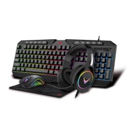 VARR GAMING 4IN1 SET ZESTAW GAMINGOWY 03 MOUSE MOUSEPAD HEADSET KEYBOARD RGB RAINBOW [45590]