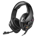 VARR GAMING RGB HEADPHONES 50MM SPEAKERS SŁUCHAWKI NAUSZNE MIC 3,5MM USB BLACK [45561] TE