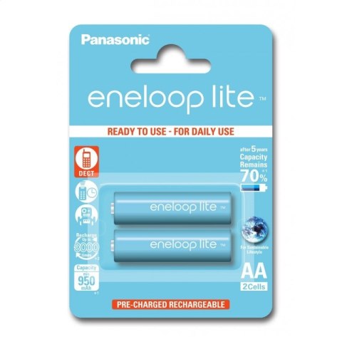 PANASONIC ENELOOP LITE ACCUMULATOR R6/AA 950mAh DECT 2 PCS BLISTER BK-3LCCE-2BE