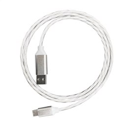 PLATINET USB A TO USB TYPE-C LED CABLE KABEL 1M 2A WHITE [45740]