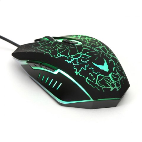 VARR GAMING MOUSE MYSZ GAMINGOWA 800-1200-1600-2400 6D DPI LED BLACK [45660] TE