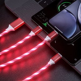 PLATINET USB A TO USB TYPE-C LED CABLE KABEL 1M 2A RED [45741]