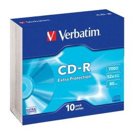 VERBATIM CD-R 700MB 52X EXTRA PROTECTION SLIM CASE*10 43415