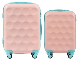 Little Bird KD02, zestaw małych walizek kabinowych Wings S+XS, Pink