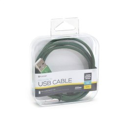 PLATINET HERMES MICRO USB TO USB FABRIC BRAIDED CABLE KABEL 1M GREEN [43304] TE