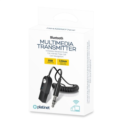 PLATINET MULTIMEDIA TRANSMITTER AUDIO CAR ADAPTER USB JACK 3.5 BLUETOOTH 5.0 [45593]
