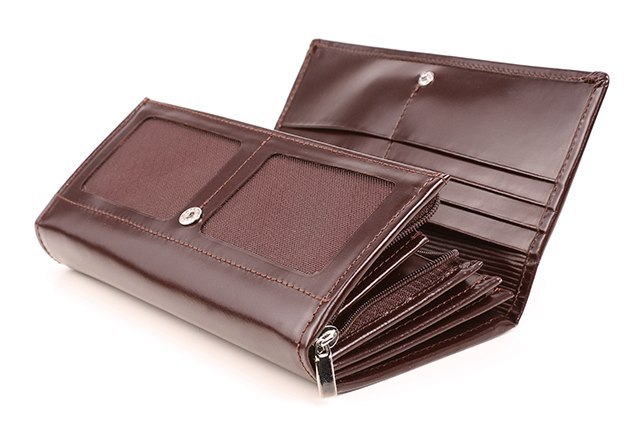 Duży skórzany portfel damski PPD5 BLACK