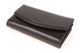 Duży skórzany portfel damski PPD6 BLACK