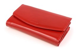 Duży skórzany portfel damski PPD6 RED