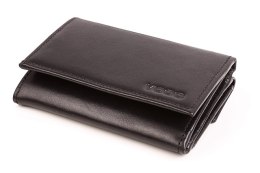 Mały skórzany portfel damski PPD4 BLACK