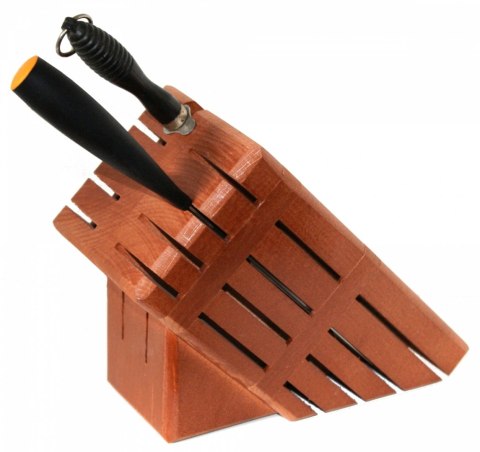 Blok stojak na noże drewniany DUŻY 8 noży brąz