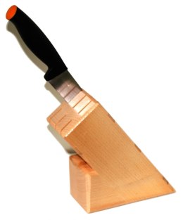Blok stojak na noże drewniany MAŁY 6 noży jasny