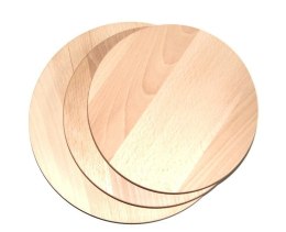 Deska do krojenia drewniana okrągła 3 Szt HIT