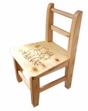 Krzesełko dziecięce z drewna surowe EKO Kubuś