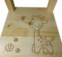 Krzesełko dziecięce z drewna surowe EKO Żyrafa