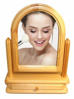 Toaletka drewniana z lustrem przenośna do makijażu