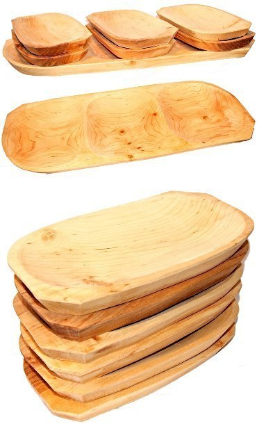 Koryto Taca + 6 talerz drewniany grill karczma
